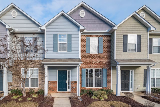 three homes side by side